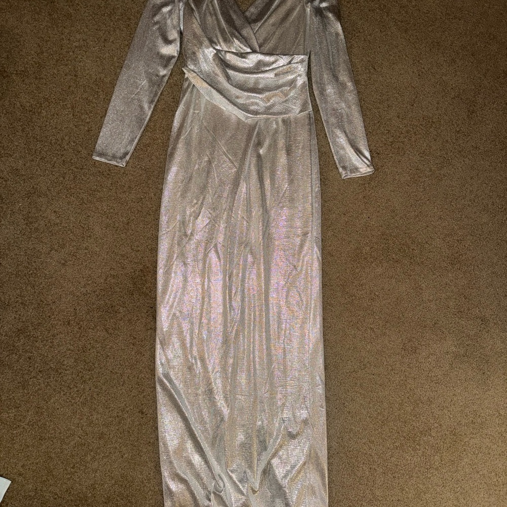 Elegant Silver/Gold Evening Gown